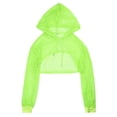 thumbnail image 2 of Douhoow Women Neon Mesh Fishnet Top Perspective Long Sleeve Cropped T-shirt, 2 of 9