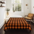 thumbnail image 4 of Black Orange Plaid Tapestry for Bedroom Wall Hanging Tapestry, Farmhouse Buffalo Check Gingham Ceiling Backdrop Tapestries Poster Blanket Wall Decor for Teens Room Living Room Dorm 55" x 73", 4 of 8