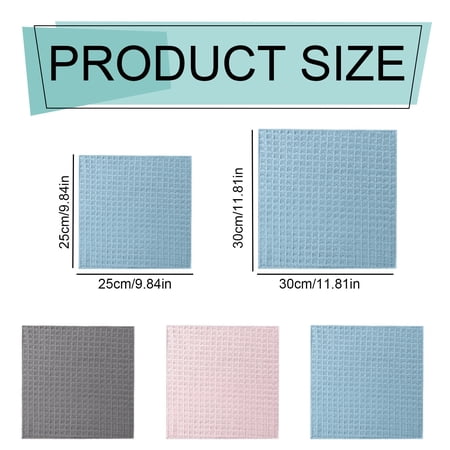 Ybomd Gray Double Sided Waffle Cloth Kitchen Dish Rag Great for Reusable Kitchen Cleaning Soft and Absorbent for Dish Drying Suitable for Daily Home Washing Tasks.