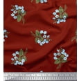 thumbnail image 1 of Soimoi Red Moss Georgette Fabric Leaves & Flower Print Fabric by The Yard 42 Inch Wide, 1 of 1