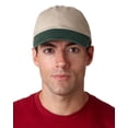 thumbnail image 1 of UltraClub 8105 Adult Chino Cotton Twill Unstructured Two-Tone Cap - Khaki/ Forest - One Size, 1 of 2