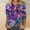 Purple, variant on Shirts for Women Mardi Gras Carnival Themed Graphic 3/4 Sleeve Tunic Top Polyester Spandex Crewneck Casual Blouse for Summer Autumn Daily L Size Spring Summer Womens Tops