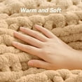thumbnail image 7 of Chunky Knit Throw Blanket, 60''*80'' Knitted Throw Chenille Yarn for Bed Couch, Handmade Beige Crochet Big Thick Blanket, Machine Washable Cute Comfy Blanket for Home Decor, 7 of 7