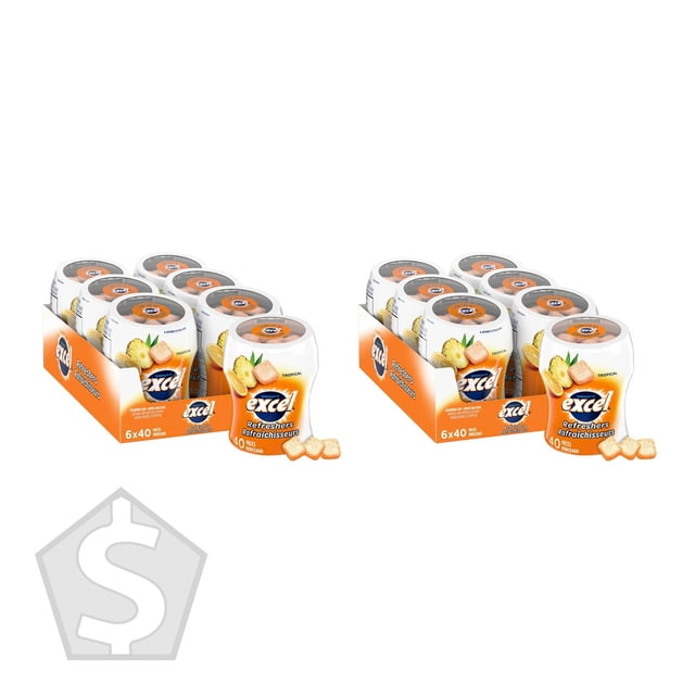 Excel Rafraîchisseurs Tropicaux, 6 X 40 Pces - Lot de 2