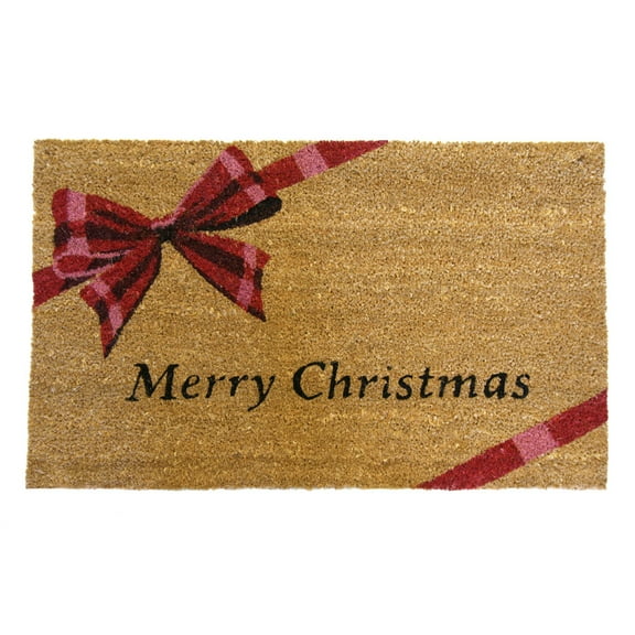 Rubber-Cal "A Gift! Merry Christmas Doormat" Decorative Floor Mat, 18 x 30-Inch