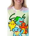 thumbnail image 4 of Pokemon Women's Pikachu Squirtle Charmander Bulbasaur Tie-Dye Skimmer T-Shirt, 4 of 5