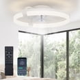 thumbnail image 2 of EDX Low-Profile Ceiling Fan with Light & Remote, Bluetooth App Control, Reversible Motor, Dimmable LED 3000K-6500K, Memory Function, 1-6H Timer, Quiet 44dB Flush Mount Fan, 2 of 10