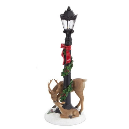 Melrose 19 Battery Operated Led Lighted Lamp Post With Deer Melrose 19 Battery Operated Led Lighted Lamp Post With Deer Decorat