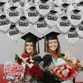 thumbnail image 2 of PMU Graduation Balloons 11 Inch PartyTex Premium White with All-Over Print Black Grad Caps-Confetti and Streamers Pkg/50, 2 of 7