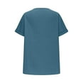 thumbnail image 5 of Summer Oversize Shirts for Womens Fashion V-Neck Short Sleeve Loose Solid Color T Shirt Tunic Shirt Imitation Of Cotton And Linen Blouse, 5 of 6