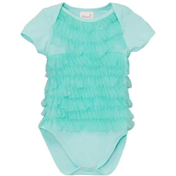 Wenchoice Girl's Green Ruffle Bodysuit - S(6M-12M)