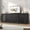 Black, variant on Blotout 87" Large Farmhouse Dog Crate TV Stand, Wooden Dog Crate Furniture with with Divider Panel/Sliding Metal Mesh Barn Door, XL-XXL Heavty Duty Dog Crates Furniture for 2 Medium or Large Dogs