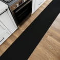 thumbnail image 2 of Ottomanson Extra Long Runner Rug Non-Slip Low Pile Stain Resistant, Solid Black, 1'10.5" x 43', 2 of 13