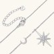 thumbnail image 2 of Collar de diamantes con estrella de ocho puntas, colgante de estrella para mujer, temperamento versátil, cadena de clavícula de plata pura, 2 of 5
