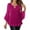 Hot Pink, variant on Wensltd Women's Elegant Ruffled 3/4 Sleeve Top Double Layer Shiny Sparkle Blouse Fall Winter Evening Party Dressy Outfit