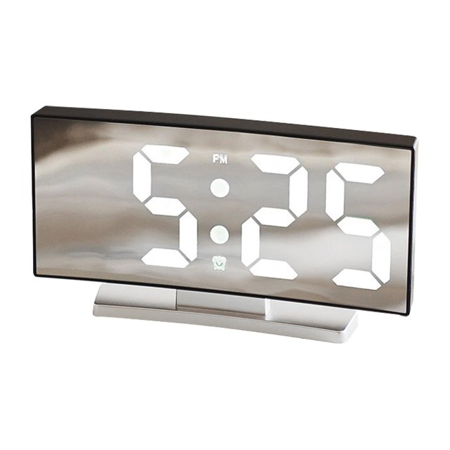 Reloj despertador digital, pantalla de temperatura, carga USB, reloj de escritorio Snooze, reloj electrónico para sala de estar, hogar, dormitorio, Blanco Sunnimix Despertador