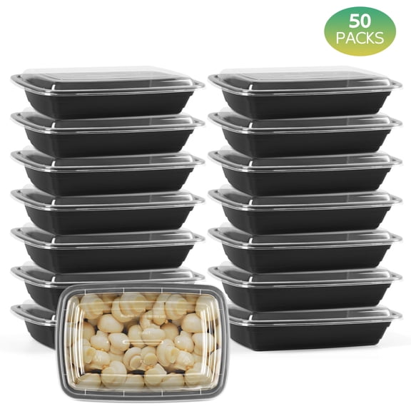 28oz Square Disposable Food Containers - 50 Pack