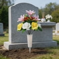 thumbnail image 2 of Memorial Day Flowers for Cemetery, Outdoor Grave Decorations Bouquet with Cemetery Vase, Artificial Cemetery Flowers for Grave, Memorial Flowers for Gravesite, Weather Resistant, 2 of 8