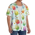 thumbnail image 2 of PAYOHTO Colorful Eggs Mens Hawaiian Casual Short-sleeved Shirt Tropical Summer Beach Button Down Shirts, 2 of 7