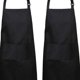 thumbnail image 4 of Deal de 2 piezas con bolsillos grandes Protector de ropa impermeable a prueba de aceite 70x78cm Deal para adultos para cocinar Dibujo Negro Soledad Delantal adultos, 4 of 8