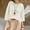 Loose fit tops for women-White, variant on Homenesgenics Tops for Women Plus Size Fashion Casual Cotton-Linen Jacquard Round Neck Solid Color Button-Up Blouse Yellow XXL