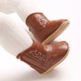 thumbnail image 4 of GYRATEDREAM Baby Boys Girls Western Cowboy Boots Infant Moccasins High Top Booties Toddler Soft Sole Non-Slip First Walker Crib Shoes Brown for 0-18M, 4 of 8