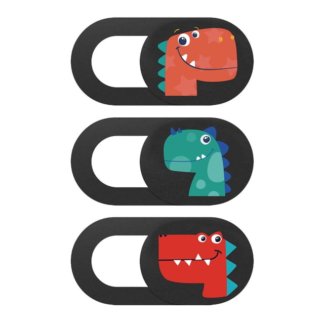 CIMAXIC 3Pcs Laptop Camera Cover Slide Dinosaur Pattern Webcam Privacy Lens Protector,0.75"X0.28"X0.04"
