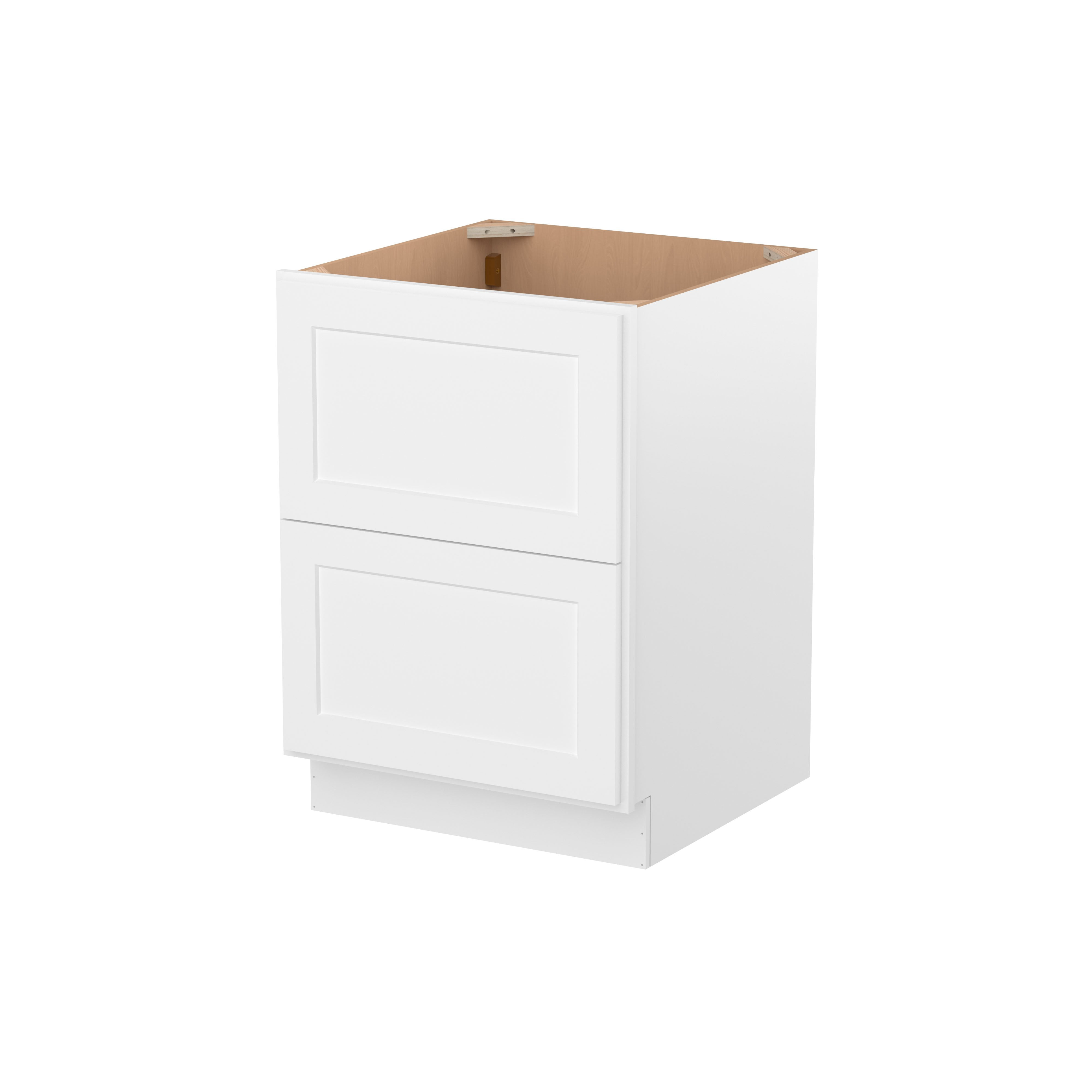 Furinno Shaker Drawer Base Kitchen Cabinet with 2-Drawers, Ready to Assemble, 24 D x 24 W x 34.5 H, White