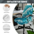 thumbnail image 5 of Renewold Marble Teal Office Chair Cover for Armrest Chairs Stretchy Printed Desk Computer Chair Slipcover Removable Non-slip High Back Chair Cover Standard Size, L, 5 of 7