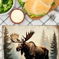 thumbnail image 3 of Amarainy Moose Forest Scene Nature Wildlife Animal Print Table Mats Set Of 4 For Home Kitchen Table Decor 12x18 inch, 3 of 5