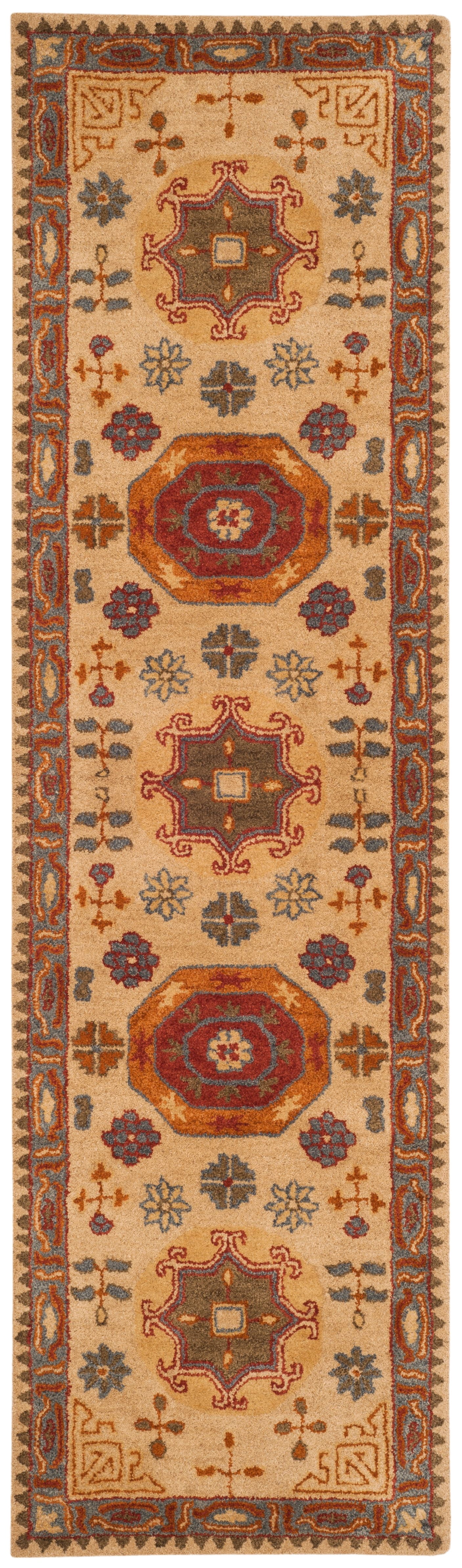 SAFAVIEH Heritage Gladwyn Traditional Wool Runner Rug, Beige/Multi, 2'3" x 10'
