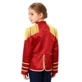thumbnail image 2 of Hansber Kids Boys Girls Drum Majorette Jacket Long Sleeve Fringe Tassel Coat Honor Guard Uniform Stage Show Outfit Red 6, 2 of 5