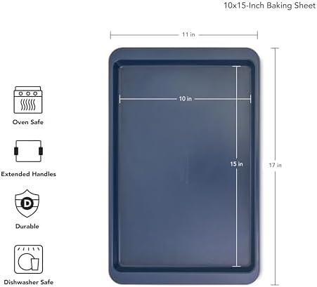 10x15in Nonstick Aluminized Steel Baking Sheet, Ink Blue