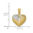 thumbnail image 4 of FB Jewels 14K Yellow Gold White Rhodium Usa Flag with Cross Heart Pendant, 4 of 4