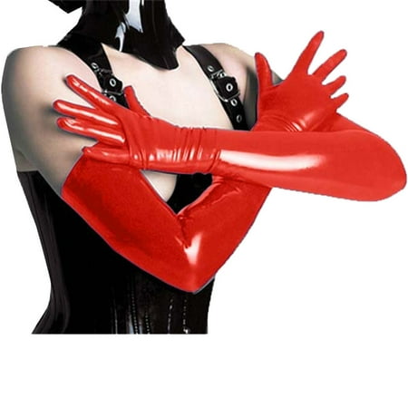 

vbnergoie Women Girl Leather -hop Super Long Gloves