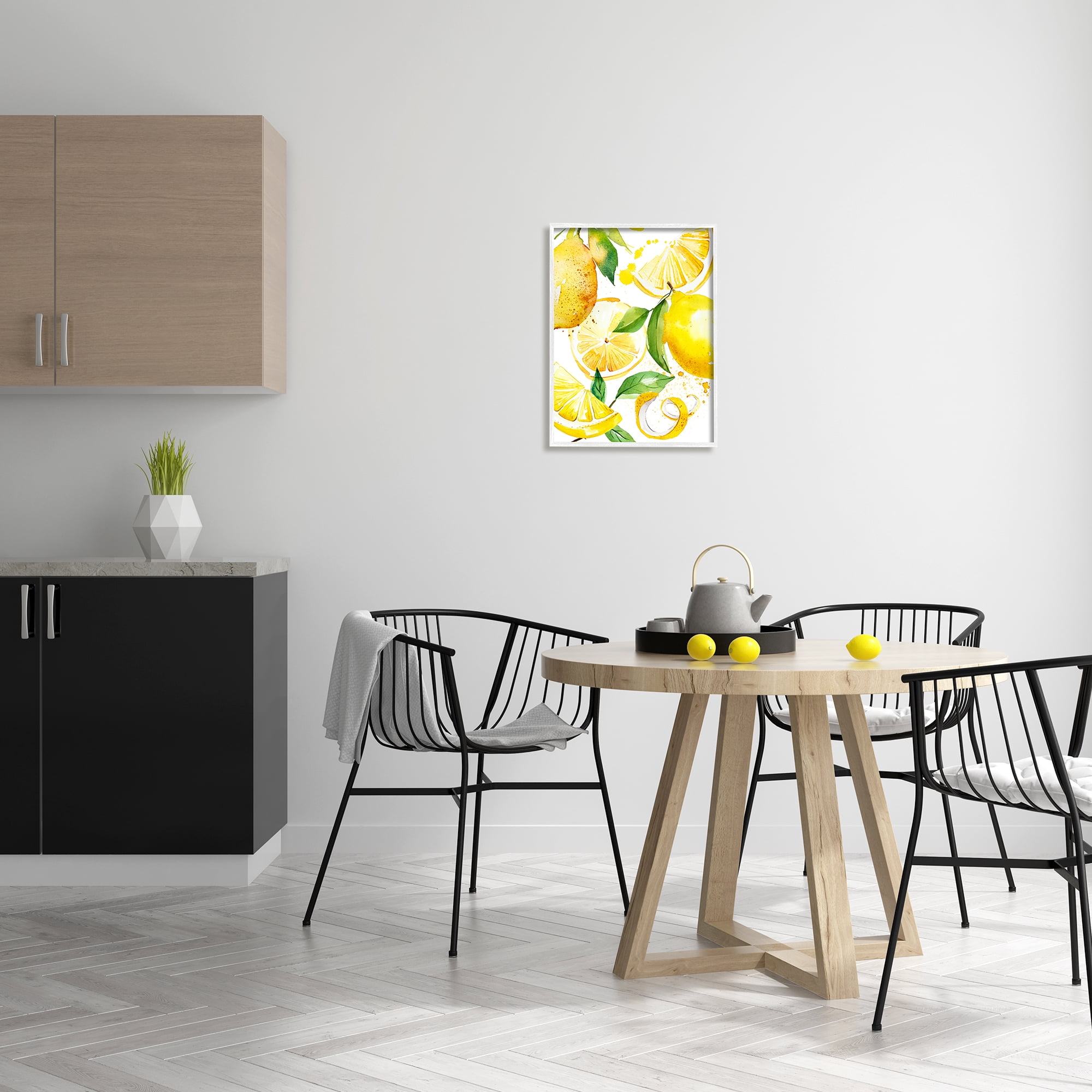 Stupell Industries Modern Lemon Peels Food & Beverage Painting White Framed Art Print Wall Art, 16 x 20