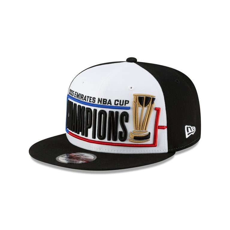 2025 チャンピオンシップ 9FIFTY キャップ Men's New Era White/Black New York Knicks 2025 NBA Cup Champions