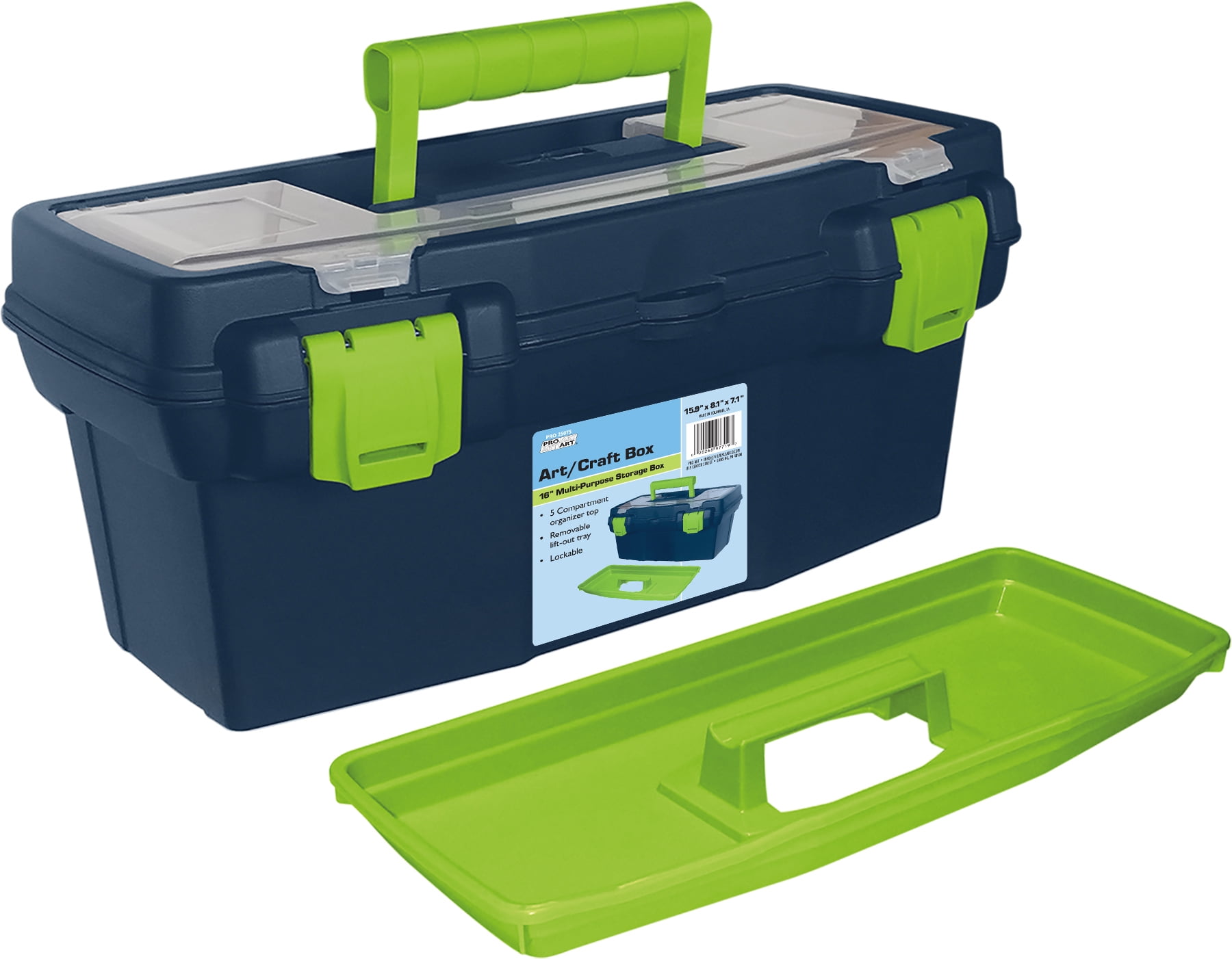 Pro Art Storage Box Top15.9"X8"X7" Blue & Green