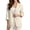 Beige - Leaf, variant on Aztec Tribal Blazers for Women Linen-Style Suit Blazer Jacket 3/4 Sleeve & 1 Button Blazer Suit with Pocket