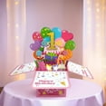 thumbnail image 5 of VKLU 10st Birthday 3D Pop Up Box Card, First Year Milestone Explosion Box Greeting Card with Envelope and Ribbon, Unique Keepsake Gift, Vibrant 3D Cake Scene, 5 of 9