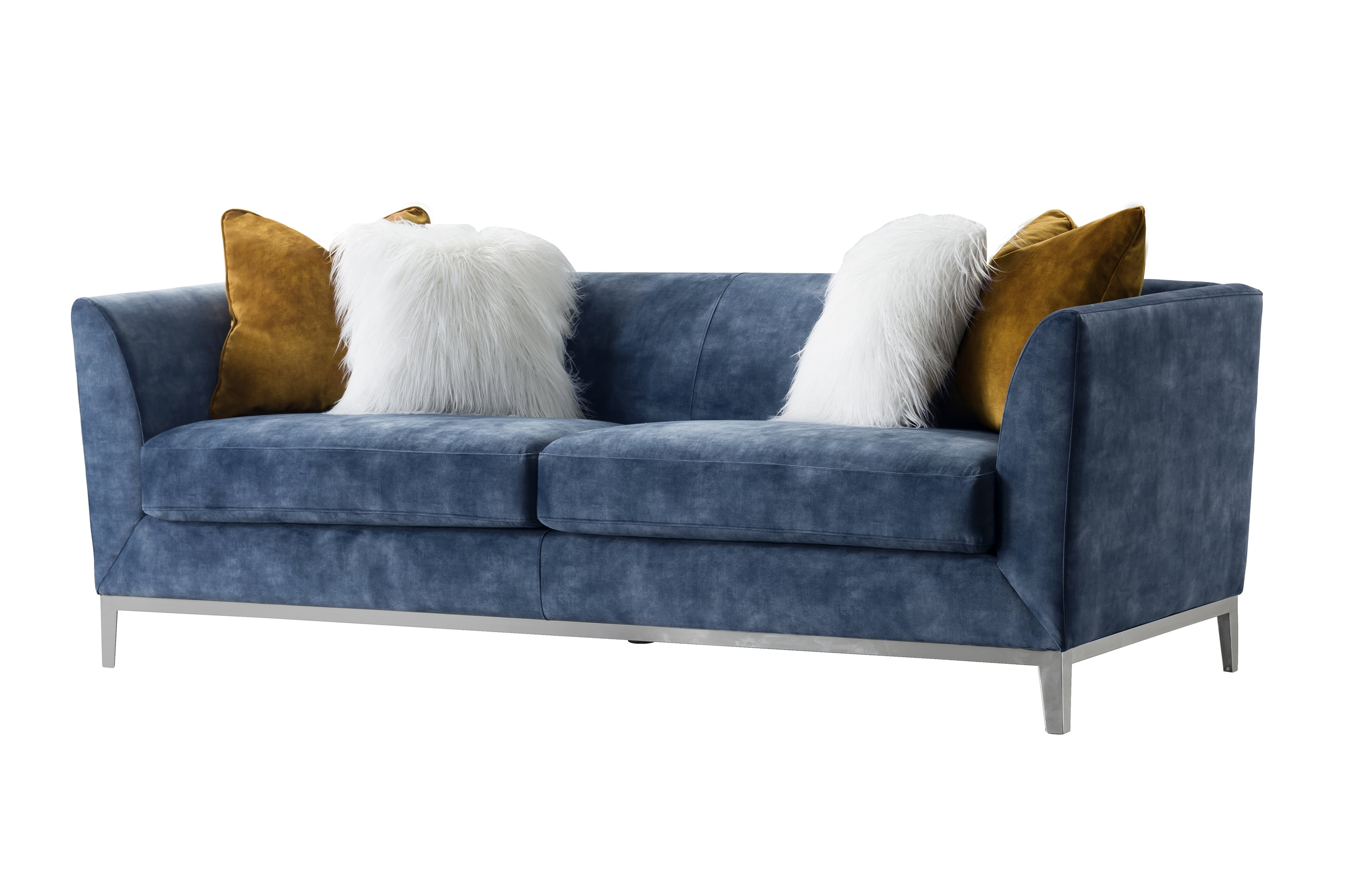 Acanva Luxury Mid-Century Modern Velvet Living Room Sofa Couch, Navy Blue - Walmart.com