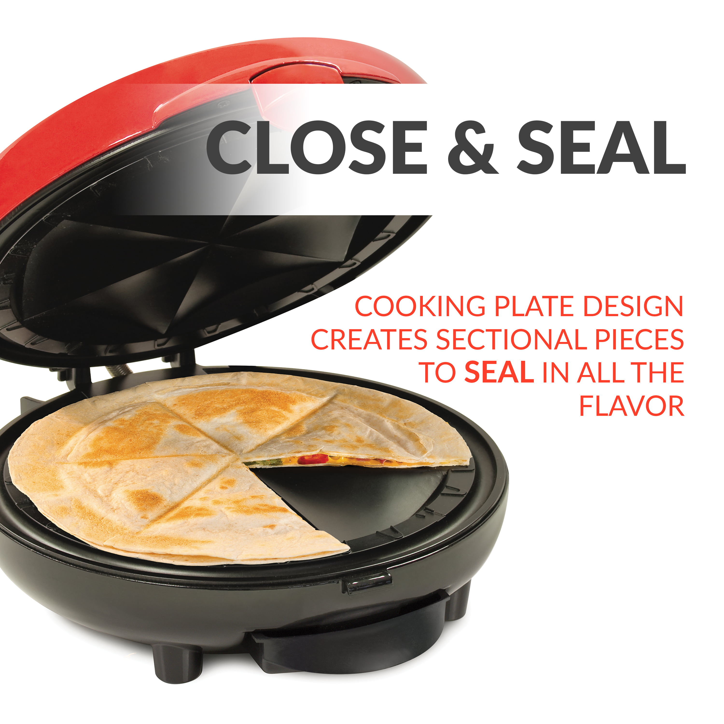 Taco Tuesday 6-Wedge Electric Quesadilla Maker w/ Extra Stuffing Latch -  20654750
