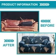 thumbnail image 2 of Pattern Sofa Cover Slipcover Stretch Arm Chair Loveseat Couch Fitted Furniture Protector for 3-Seat Sofa,Wildflower, 2 of 8