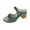 Green, variant on WRKEKC Womens Sandals Solid Color One Strap Buckle High Heel Metal Accent Chunky Heel Comfortable Open Toe Summer