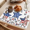 thumbnail image 3 of Independence Day Placemats Set of 1, American Flag Stars White Texture Non-Slip Place Mats Washable Table Mats for Kitchen Dining Table Decorations Indoor/Outdoor, 3 of 9