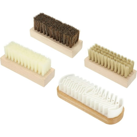 

Yazoeiaing Horsehair Shoes Brush Square Handheld with Nubuck Polish Daubers for Leather Boots Cloth 1Set STL-1548