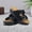 Black, variant on Genuine Leather Platform Sandals for Women & Men Comfort Cork Footbed Slide Sandals with Double Adjustable Buckles Ladies Chunky Heel Slides Slip On Summer Beach Sandals Men's Casual Walking Sandals