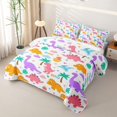 thumbnail image 3 of Erosebridal Cartoon Dinosaur Twin Quilt Set for Boys Girls, Tropical Palm Tree Twin Coverlet Set, 2-Piece, 3 of 7