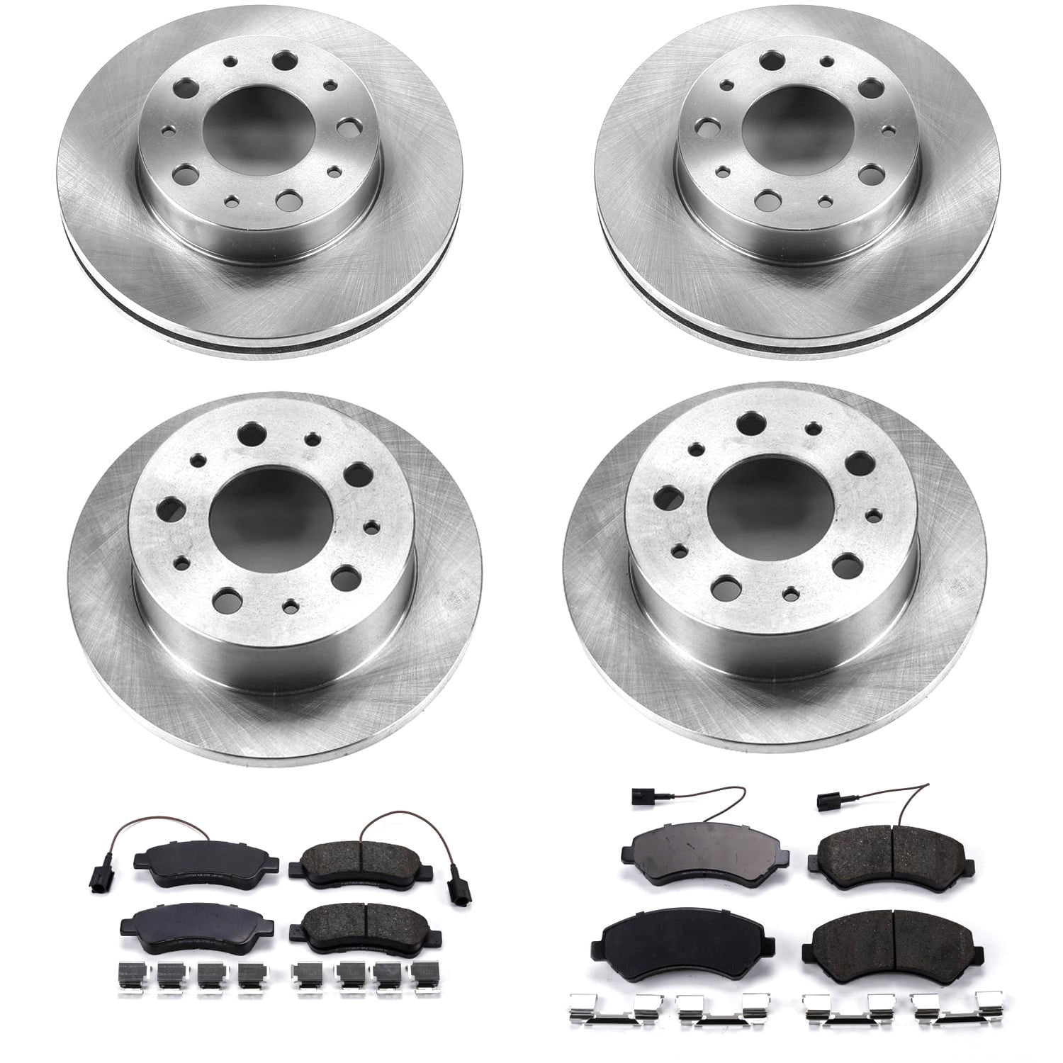 PowerStop Front and Rear Stock Replacement Brake Pad and Rotor Kit Fits: Select Models KOE7308