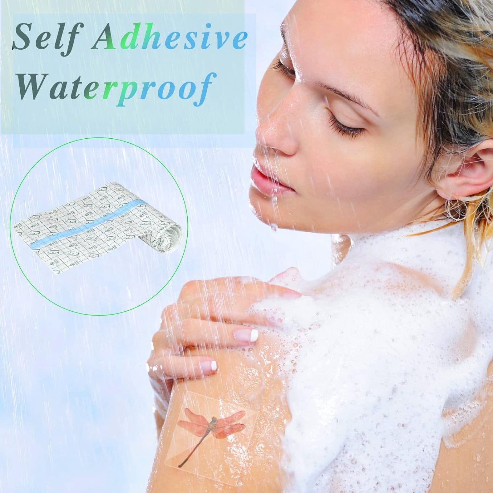 2 Rolls Tattoo Aftercare Bandage - Waterproof Transparent Second Skin Wrap for Tattoos, Stretch Adhesive Film for Swimming, Showering & Wound Healing (4" x 10FT Each Roll)